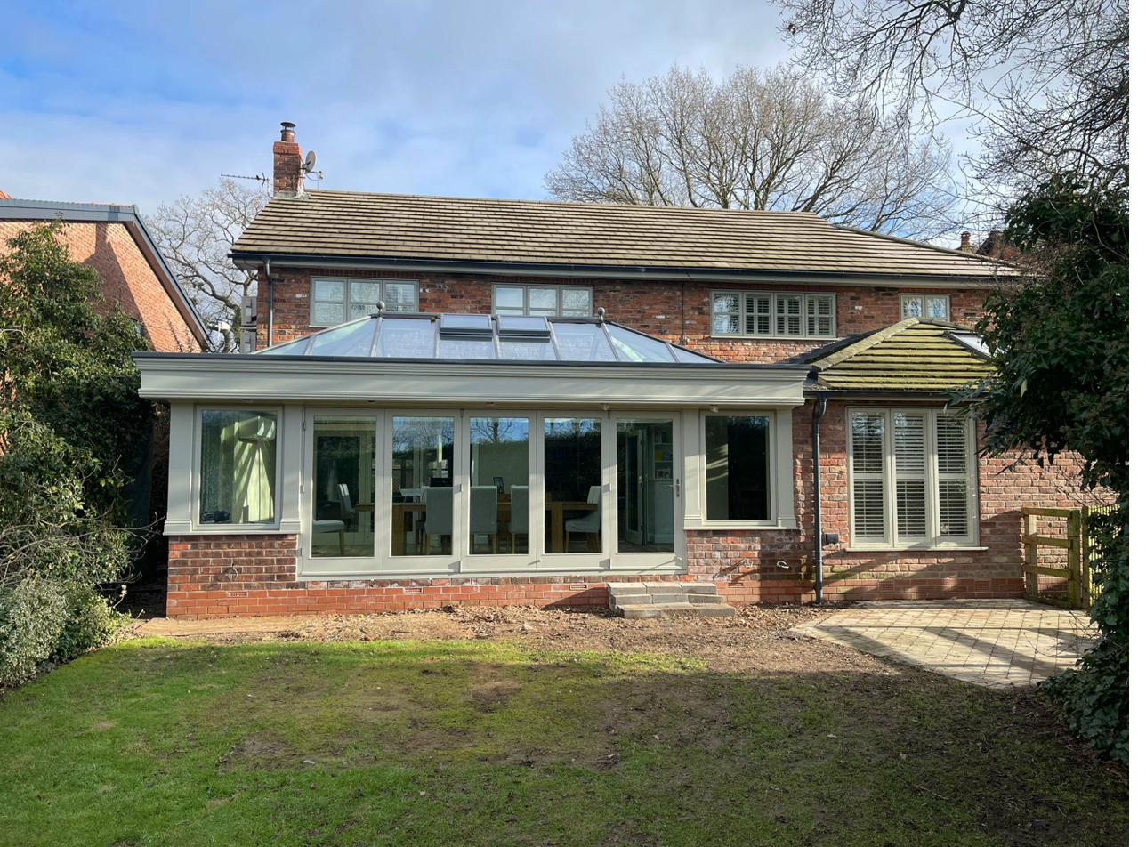 Bespoke painted timber orangery, Cheshire