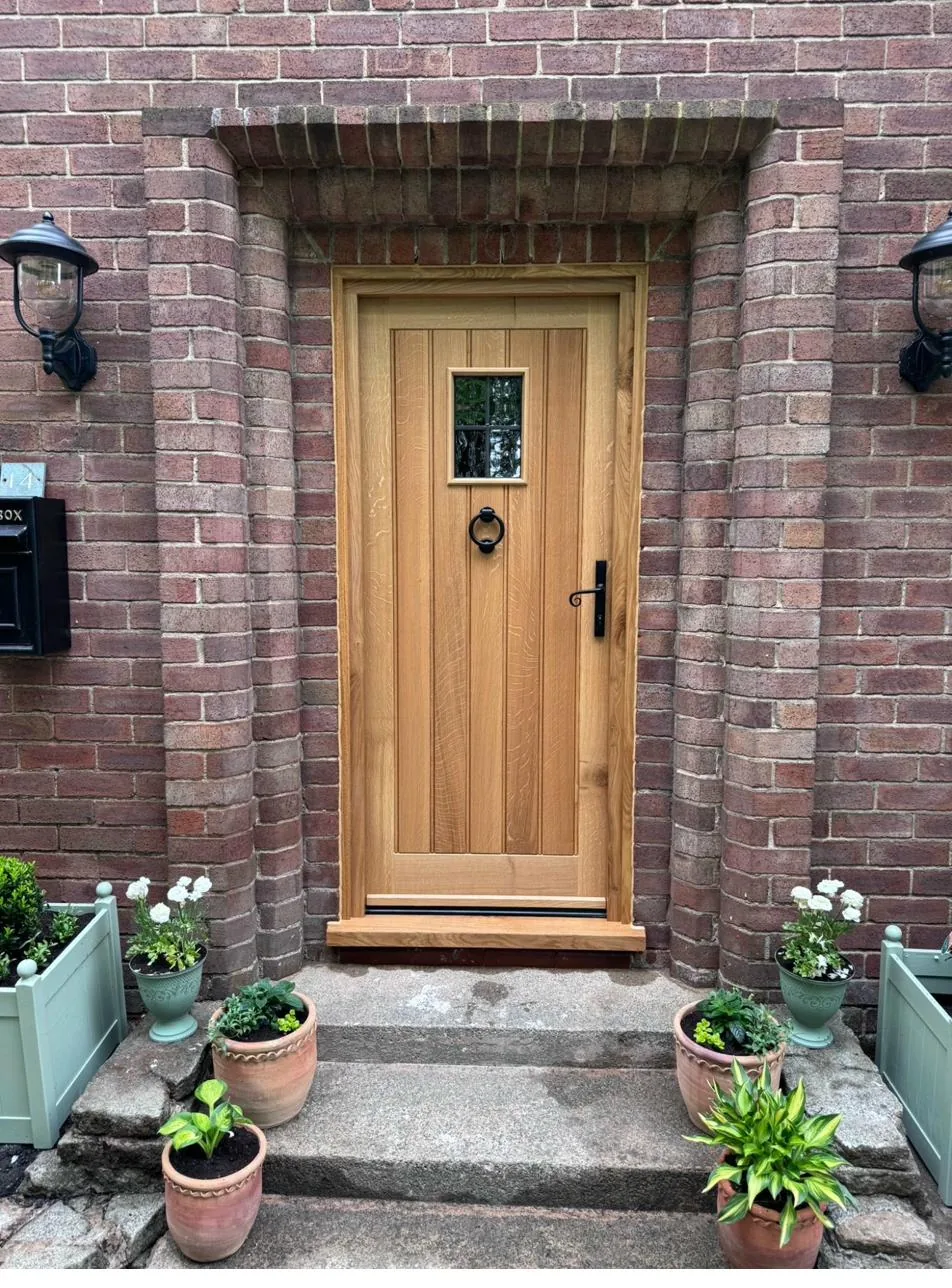 Bespoke solid oak front door