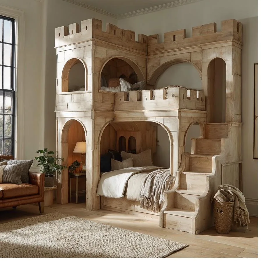 Bespoke children's castle bunk bed by Joinery Limited